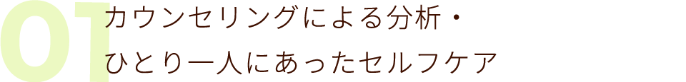 01 カウンセリングによる分析 豊富な知識から導かれる解消の手口